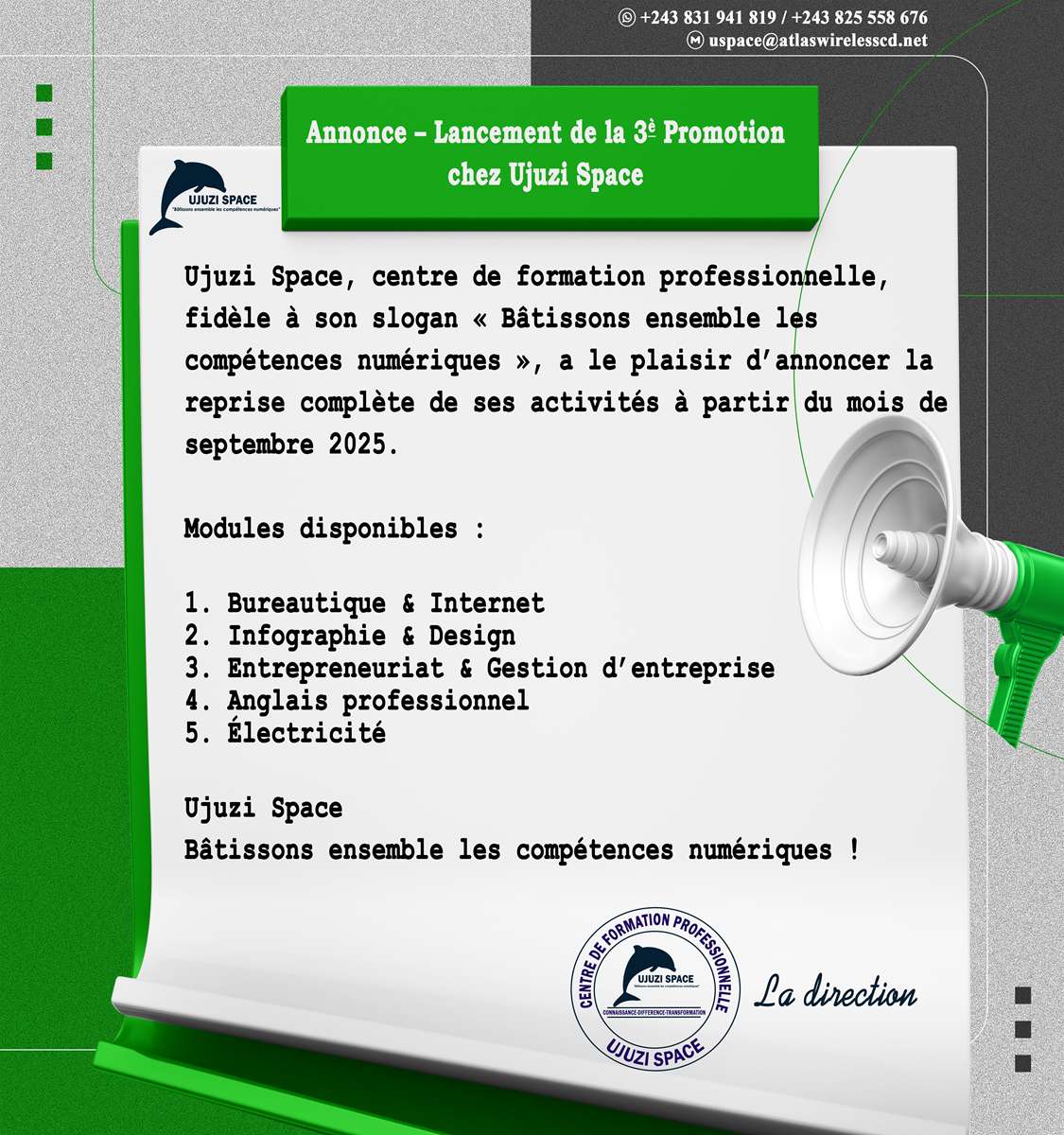 🔔 Annonce – Programme de la 3ᵉ Promotion chez Ujuzi Space 🔔
